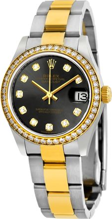 Rolex Datejust 31 Grey Diamond Dial Ladies Steel and 18kt Yellow Gold Oyster Watch 278383GYDO