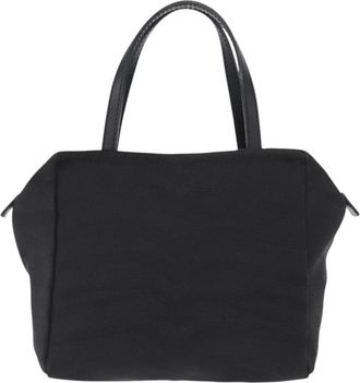 Fendi Vintage Handbag Canvas Black Canvas Handbag (Pre-Owned)