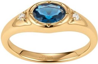 Made by Mary Oval Birthstone Signet Ring in September Gold Vermeil at Nordstrom, Size 10