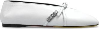 Moschino Leren Ballerinas - Dames - Ballerinas - Wit - 40 EU - Leer - Schoenen