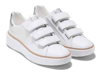 Cole Haan Grandpro Topspin Triple Strap Sneakers Womens Shoes Optic White/Silver : 9.5 B - Medium, Leather