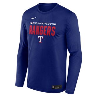 Nike Texas Rangers Authentic Collection Team Issue Nike Mens Dri-FIT MLB Long-Sleeve T-Shirt in Blue | 02TJ47XTER-JE6