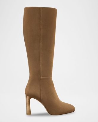 Stuart Weitzman 90mm Babette Suede Knee-High Platform Boots