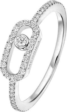 Messika Move Uno 18k White Gold Diamond Ring, Size 48