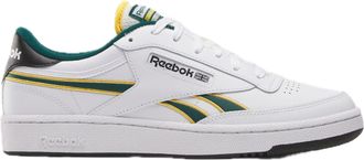 Reebok Unisex Club C Revenge Sneaker, White/Fierce Gold/Collegiate Green, 8 UK