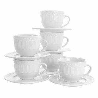 Elama Charlotte 6 Piece Mug Set in White at Nordstrom
