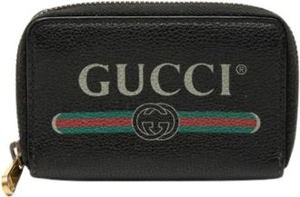 Gucci Pre-owned Wallets, female, Black, Size: ONE SIZE Pre-owned Leather Coin Case 496319
