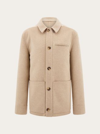 Ferragamo Uomo Blouson in double di lana e cashmere Beige