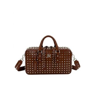 John Richmond Bolsa Bauletto con Tachuelas Met&aacute;licas Integrales - Bags - Mujer - Marr&oacute;n - ONE SIZE