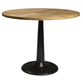 Maisons du monde Mesa de comedor de mango macizo y metal negro D.115
