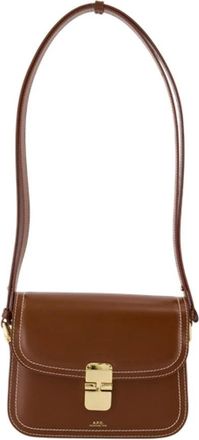 A.P.C. Grace Kleine Schoudertas - Dames - Schoudertassen - Bruin - ONE Size - Leer - Tassen