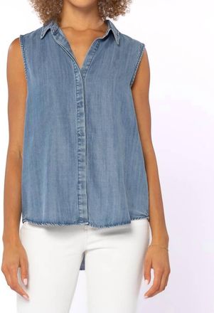 Velvet Heart Jaylene Sleeveless Shirt In Dark Chambray Blue
