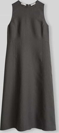 Marc O'Polo K&ouml;rpernahes Midikleid aus reinem Leinen in Dunkelgrau, Gr&ouml;&szlig;e 34