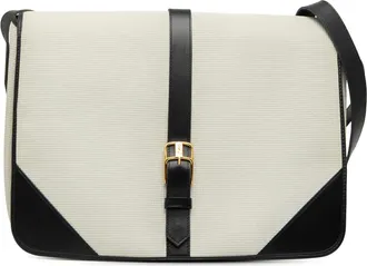 Saint Laurent Pre-owned Saint Laurent Leather Trimmed Canvas Messenger Bag Ladies UL76EO6FGA15HI72