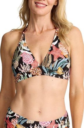 Tommy Bahama Shell Sands Halter Bikini Top in Black at Nordstrom, Size X-Large