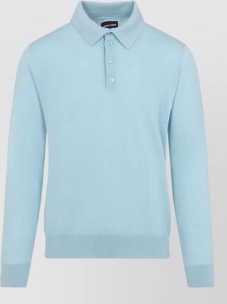 Giorgio Armani virgin wool ribbed polo sweater