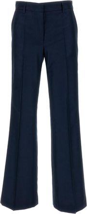 Alberto Biani Blue Iridescent Tailored Straight-Leg Pants