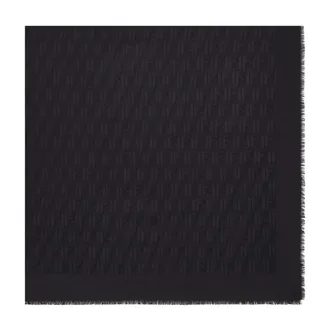 Fendi Accessoires, Dames, Zwart, ONE Size, Wol, FF Sjaal