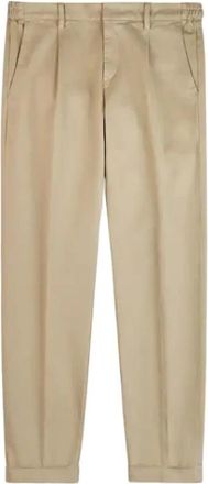 Fay Beige Slim-fit Broek - Heren - Slim Fit Broeken - Beige - W33 - Katoen - Broeken
