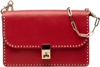 Valentino Pre-owned Cross Body Bags, female, Red, Size: ONE SIZE Pre-owned Vintage Leather Crossbody Bag