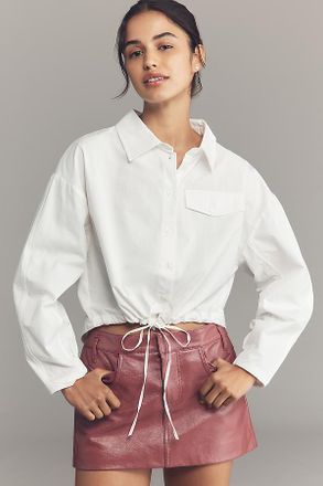 Maeve Cinched-Waist Buttondown Shirt