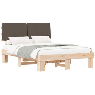 vidaXL Estructura De Cama Con Cabecera Tapizada Taup&eacute; 120 X 190 Cm Vidaxl