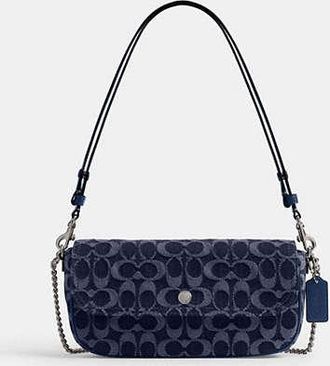 Coach Brook Flap Chain Bag In Signature Denim