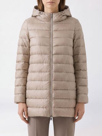 Herno Piumino lungo in nylon trapuntato con cappuccio e imbottitura in piuma