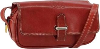 Loewe Pre-owned Cross Body Bags, female, Red, Size: ONE SIZE Pre-owned Leather Shoulder Bag