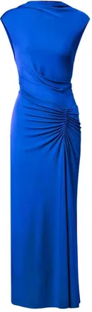 SIMKHAI Kleedjes, Dames, Blauw, XS, Rayon, Acacia Draped Jersey Midi Jurk