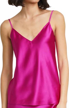 Sablyn Gloria V-Neck Silk Camisole In Magenta