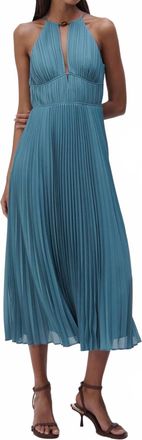 Jonathan Simkhai Carli Plisse Midi Dress In Celeste Blue