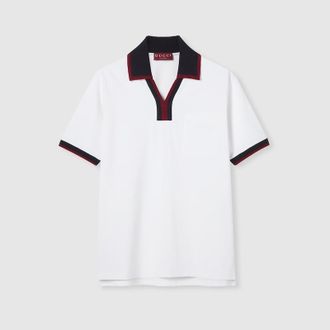 Gucci Cotton Piquet Polo Shirt, Size XXXL, White, Ready-to-wear