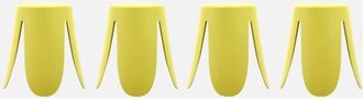 Sweeek Sweeek - Taburete apilable polipiel, set de 4, Niki, Amarillo, 44x44x46 cm