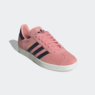 adidas Sneaker ADIDAS ORIGINALS GAZELLE, Herren, Gr. 38,5, weiss (glow pink, aurora schwarz, core wei&szlig;), Leder, Synthetik, Schuhe Sneaker
