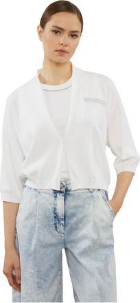 PESERICO Truien & Vesten, Dames, Wit, L, Vestje S99173F12