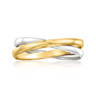 Ross-Simons Italian 10kt 2-Tone Gold Rolling Ring