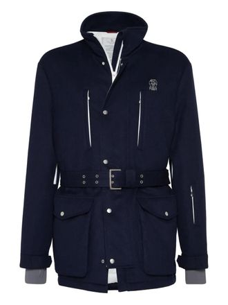 Brunello Cucinelli Mountain belted wool military jacket - men - Wool - L - Blue