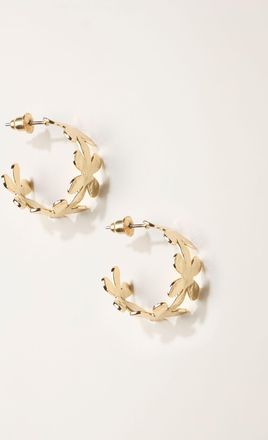 Fat Face FatFace Gold Tone Large Floral Hoop Earrings