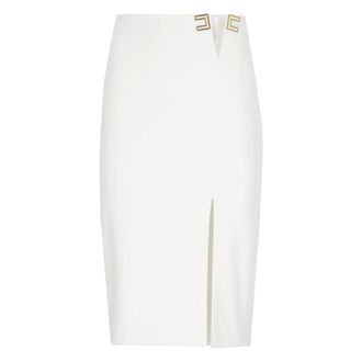 Elisabetta Franchi Midi Skirts, female, Beige, Size: XS Elisabetta Franchi Skirts Ivory