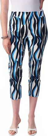 Joseph Ribkoff Geometric Print Cropped Pants In Vanilla/multi