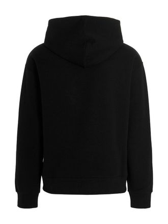 Dolce & Gabbana Logo-Embroidered Cotton Hoodie - Black