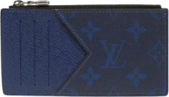 Louis Vuitton Pre-owned Wallets, male, Blue, Size: ONE SIZE Pre-owned Coin Card Holder Wallet
