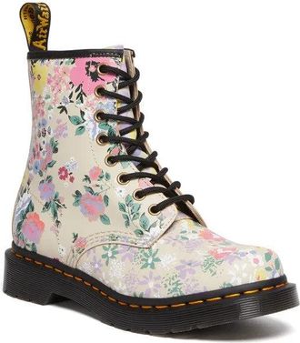 Dr. Martens Womens Dr. Martens 1460 Combat Boots Parcht Floral Leather Ankle JOBB661