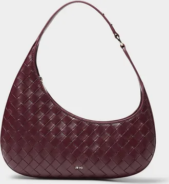 JW PEI Womens Plum braided faux-leather shoulder bag