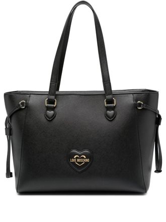 Love Moschino logo-patch tote bag - women - Polyurethane - OS - Black
