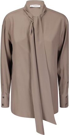 Alberto Biani Crew Neck Blouse With Flowing Tie