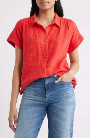 Beach Lunch Lounge Devin Gauze Shirt in Koi at Nordstrom, Size X-Small