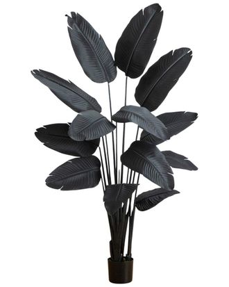 Nearly Natural 6Ft. Artificial Halloween Black Travelers Palm Tree