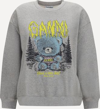 Ganni Felpa Isoli con stampa Teddy Forest Woman XS